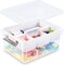 17 QT Plastic Storage Box with Handle Removable Tray Craft Organizers and Storage Container Stackable Clear Storage for Bead,Crayon,Tool,Sewing,Playdoh